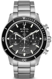 Bulova Marine Star kronograaf meeste käekell musta sihverplaadiga ja 200m veekindlus | 96B272