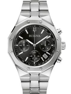 Sportlik meeste käekell Bulova, millel on kronograaf ja must sihverplaat roostevabast terasest - Classic Collection | 96B410