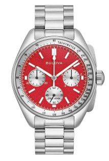 Limited edition kronograaf Bulovalt punase sihverplaadi ja lisaks nahkrihmaga - Lunar Pilot Blood Moon | 96K115