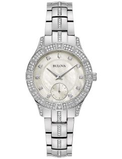 Bulova Phantom naistekäekell pärlmutter sihverplaadi, kristallide ja väikese sekundiosutiga | 96L291