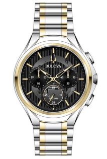 Bulova CURV kronograaf meeste kell musta sihverplaadi ja kahevärvilise terasrihmaga | 98A301