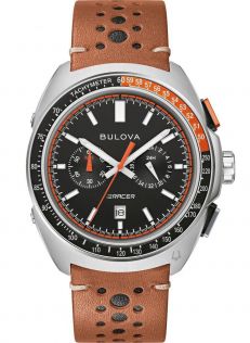 Sportlik meeste käekell Bulova'lt koos kronograafi ja võidusõidu disainiga - Racer Chronograph Collection | 98B427