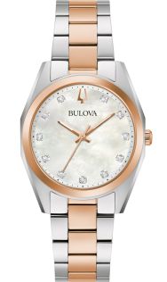 Bulova Surveyor naistekäekell pärlmutter sihverplaadi, teemantide ja kahevärvilise terasrihmaga | 98P207