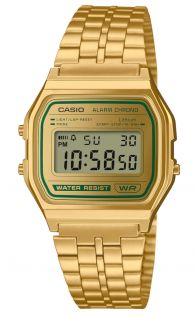 Casio Vintage kuldkell rohelise digitaalekraaniga Retro kollektsioonist | A158WEGV-9AEF