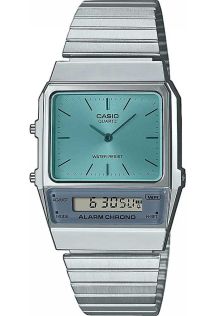 1980ndate stiilis Casio kahe ajavööndi retro digitaal-analoogkell | AQ-800EC-2AEF