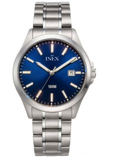Inex Mens 100m Classic Steel Blue 39mm