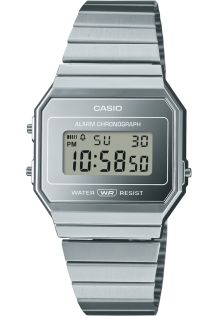 Casio Vintage Slim hõbedane digitaalne kell kroomitud viimistlusega | A700WEV-7AEF