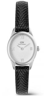 Ophelia Mini Black Lizard White Guilloché Silver DW00100887