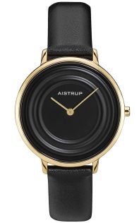 Elegant naistekäekell musta veetilga efektiga ja kuldse viimistlusega Aistrup Raindrop kollektsioonist 35mm | AIW7710