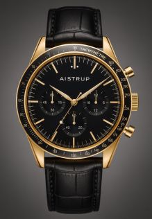 Aistrup AIW8701 Classic Sapphire Chronograph meeste käekell musta sihverplaadi ja kulddetailidega | AIW8701