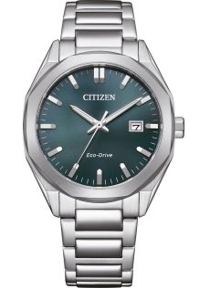 Citizen Eco-Drive unisex kell roostevabast terasest E111 mehhanismiga ja rohelise sihverplaadiga | BM7620-83X