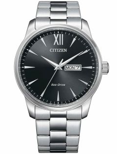 Citizen Eco-Drive meeste käekell terasest | Must sihverplaat rooma numbritega | BM8550-81E