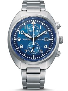 Citizen kronograaf meeste käekell Eco-Drive'iga ja sinise sihverplaadiga roostevabast terasest | CA7040-85L