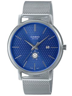 Geomeetrilise sinise sihverplaadiga võrkrihmaga õhuke kleidikell | MTP-B125M-2AVEF