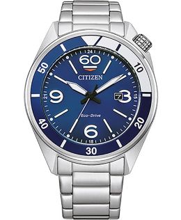 Citizen Eco-Drive meeste käekell roostevabast terasest J810 mehhanismiga ja sinise sihverplaadiga | AW1711-87L