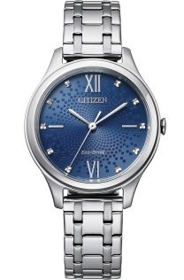 Citizen Eco-Drive naistekäekell mustrilise sinise sihverplaadiga | EM0500-73L