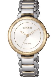 Citizen elegantne naistekäekell Eco-Drive'iga ja kahevärvilise rihmaga | EM0674-81A