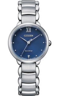 Citizen Eco-Drive naistekäekell sinise sihverplaadi ja terasest rihmaga | EM0920-86L