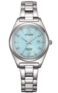 Citizen Eco-Drive naiste käekell Super Titaniumis türkiissinise sihverplaadiga | EW2601-81M