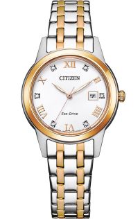Citizen Eco-Drive naistekäekell kahevärvilisest terasest kristallindeksite ja päikesepatarei tehnoloogiaga | FE1246-85A