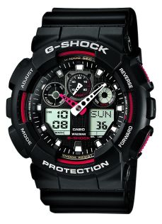 Must ja punane G-Shock kiirusetaimer | GA-100-1A4ER