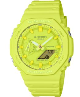 Kollane G-SHOCK kaheksanurkne süsiniksüdamiku kaitsega kell | GA-2100-9A9ER