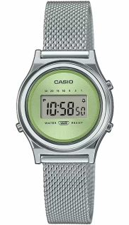 Vintage-stiilis roheline Casio väike digitaalne kell võrgurihmaga | LA700WEM-3AEF