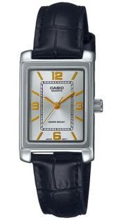 Casio Vintage ristkülikukujuline naiste käekell musta nahkrihmaga | LTP-1234PL-7A2EF