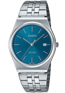 Casio retro sinise sihverplaadiga õhuke kell terasest käevõruga | MTP-B145D-2A2VEF