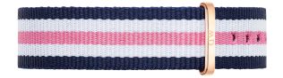 Daniel Wellington Sini-valge-roosa Classic Southampton nailonrihm punakuldse kinnitusega naiste käekelladele