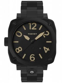 Tsovet SVT-AT76 - Meeste käekell beežide numbrite ja musta terasrihmaga