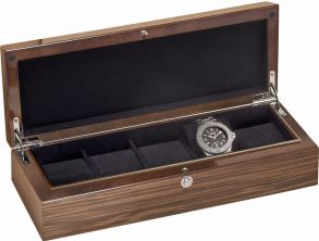 Beco Beco watch collector's box for 5 watches, macassar wood, polished, black lining