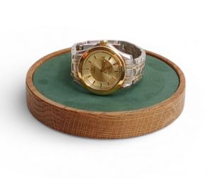 MORELUND Watchmat in Dark Wood/Green Leather MO2100