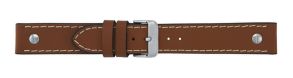 Falkenlund Deluxe Beco 20mm Watch Strap Chrono Matt Brown Silver Buckle 6313720S