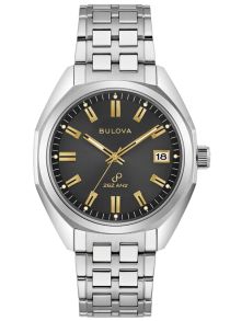 Elegant meeste käekell Bulova kõrge täpsusega kvartsmehhanismiga ja kulddetailidega - Jet Star vintage disain | 96B415