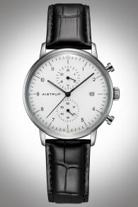 Aistrup AIW8601 Classic Infinity Chronograph meeste käekell valge sihverplaadi ja nahkrihmaga | AIW8601
