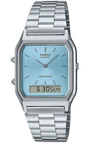 Casio Vintage kahe ekraaniga kell sinine sihverplaat teras | AQ-230A-2A1MQYES