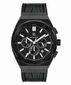 Paul Rich Motorsport - Carbon Fiber Black Leather 45mm