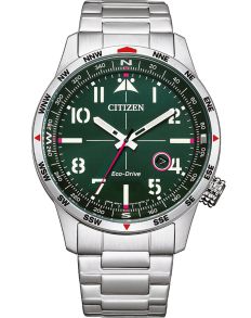Citizen Eco-Drive meeste käekell rohelise sihverplaadi ja kompassirõngaga | BM7551-84X