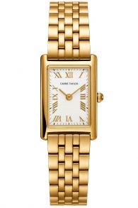 Carrie Taylor Petite Golden Rectangular White Dial 19mm