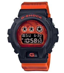 Aja moonutuse disainiga oranž G-SHOCK digitaalne spordikell | DW-6900TD-4ER