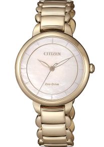 Citizen Eco-drive naiste käekell pärlmutter sihverplaadiga | Roosakullaga kaetud elegants kuue kuu käiguvaruga | EM0673-83D