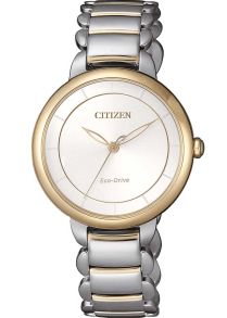 Citizen elegantne naistekäekell Eco-Drive'iga ja kahevärvilise rihmaga | EM0674-81A