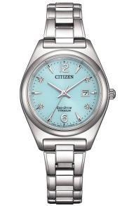 Citizen Eco-Drive naiste käekell Super Titaniumis türkiissinise sihverplaadiga | EW2601-81M