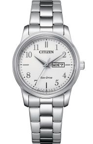 Citizen Eco-Drive naistekäekell klassikalise valge sihverplaadiga | EW3260-84A