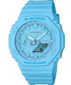 Ökosõbralik G-SHOCK "Casio" türkiissinine kell süsiniksüdamiku kaitsega | GA-2100-2A2ER