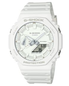 G-SHOCK Monokroomne seeria - Valge süsiniksüdamikuga bio-vaigust kell | GA-2100-7A7ER