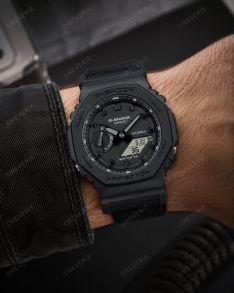 Must sõjaväe stiilis G-SHOCK kell süsiniktuuma kaitse ja Cordura rihmaga | GA-2100BCE-1AER