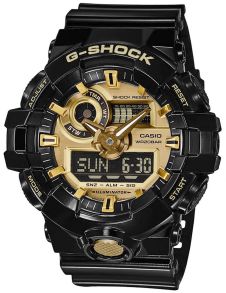 Must ja kuldne ana-digi G-Shock stiilse disainiga | GA-710GB-1AER
