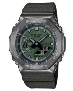 Kaheksanurkne G-SHOCK metallist kell roheliste aktsentidega | GM-2100B-3AER